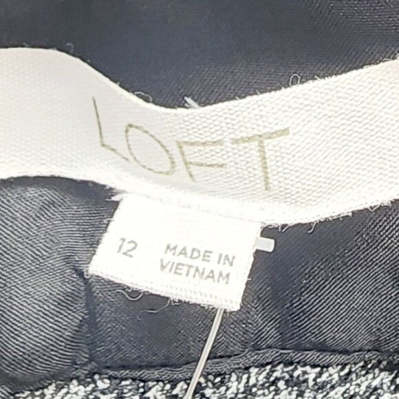 LOFT Womens Size 12 Black Sequin-Embellished Cropped Pants With Tie Waist - Picture 10 of 10